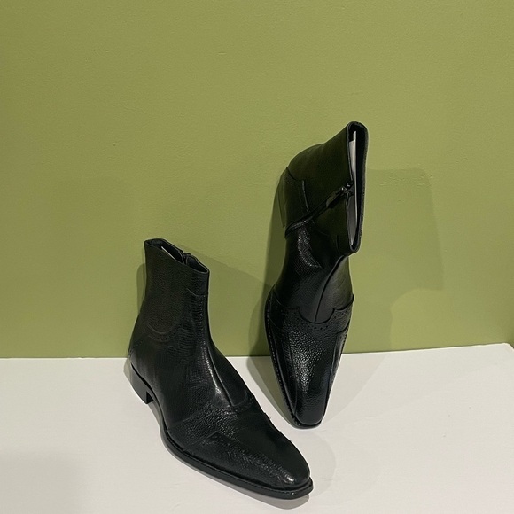 Duca boot black point toe side zipper Italian leather main image 4